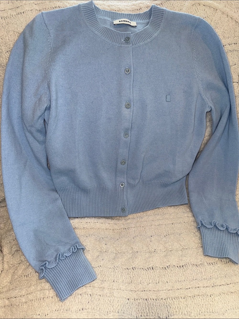SANDRO Emile Cardigan With Ruffle Sleeve - Picture 3 of 10